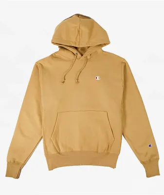 Tan champion reverse weave hoodie new arrivals