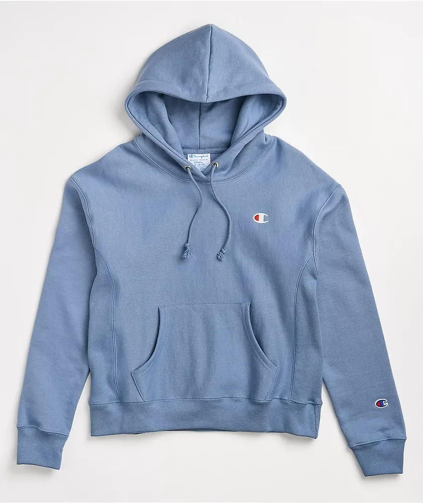 Blue reverse weave champion hoodie sale