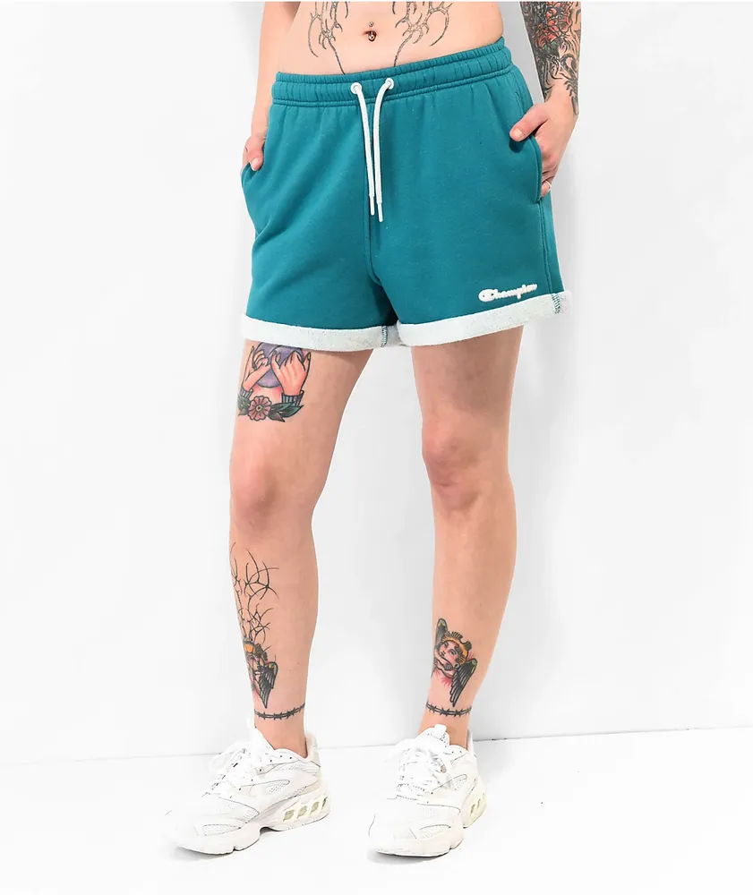 Champion Two Tone Green Sweat Shorts CoolSprings Galleria