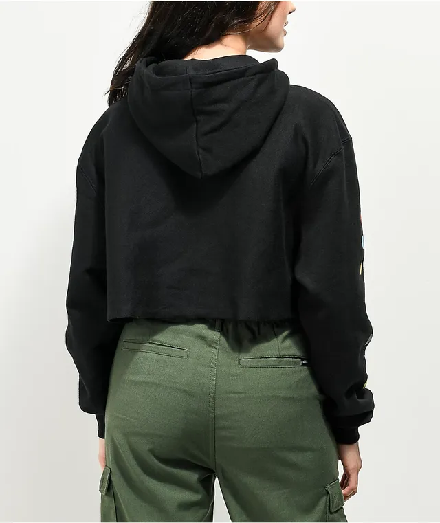 Champion black clearance cropped hoodie