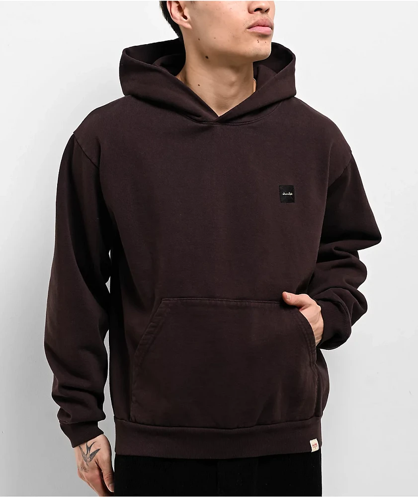 Chocolate Work Label Brown Hoodie | MainPlace Mall