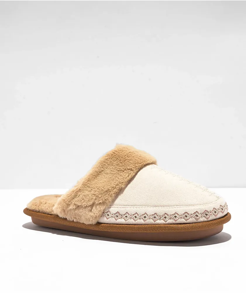 Cream mule slippers cheap