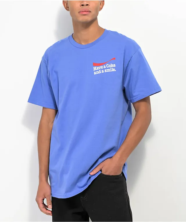Blue coca cola shirt top
