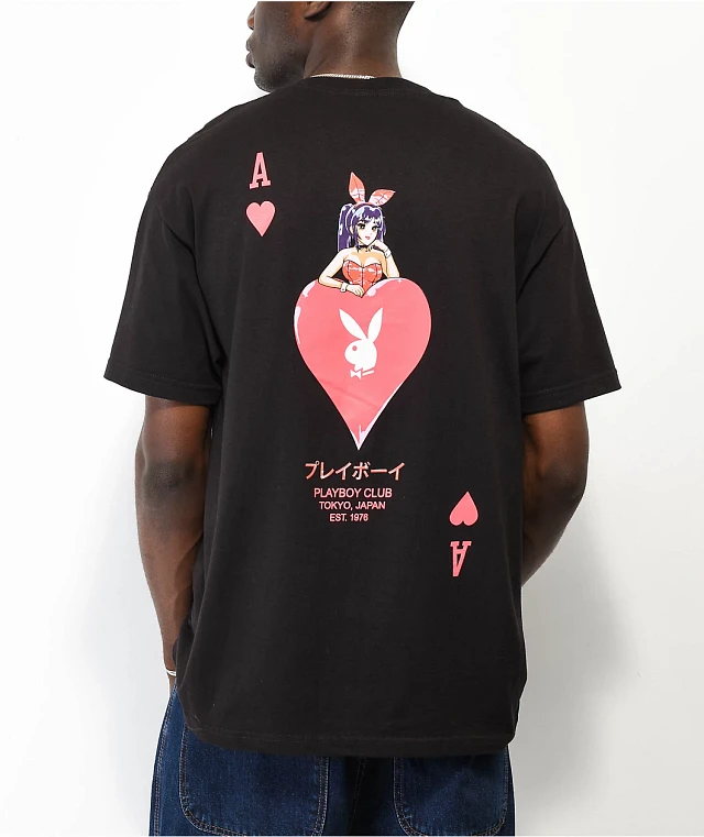 Color Bars x Playboy Ace of Hearts Black T-Shirt | MainPlace Mall