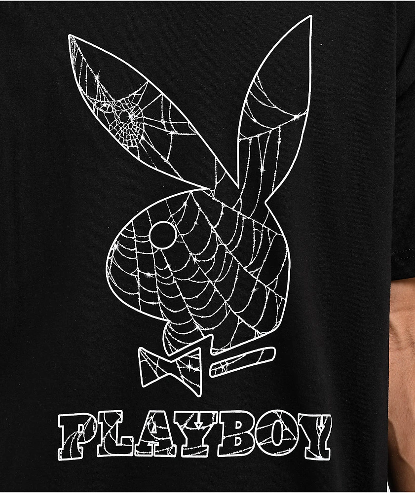 Color Bars x Playboy Spider Web Black T-Shirt | MainPlace Mall