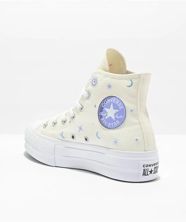 Converse white top platform shoes
