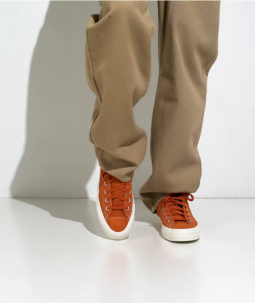 Orange suede converse top