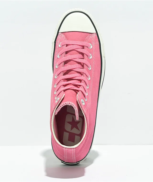 Pink suede converse top