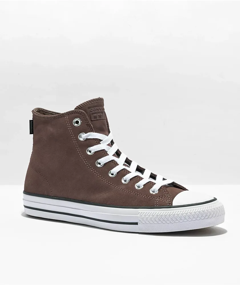 Converse brown suede high cheap top trainers