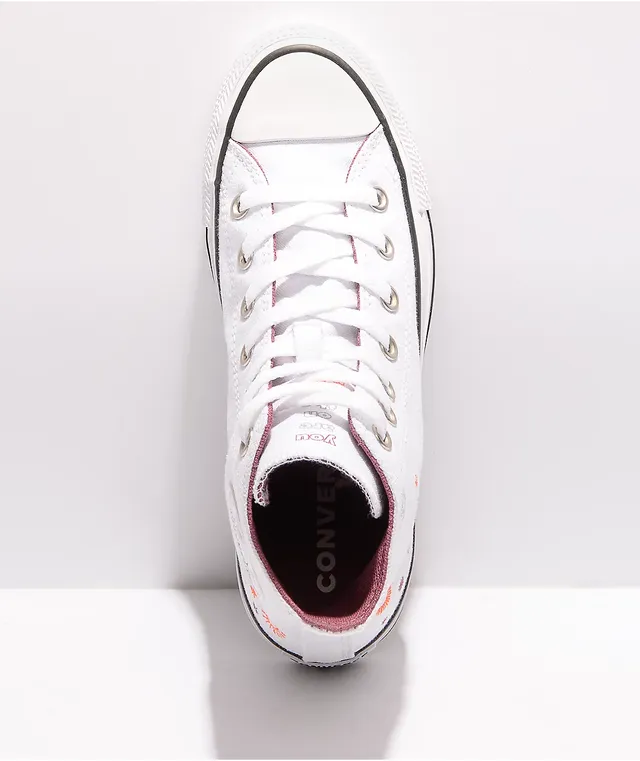 Junior white high top converse sales