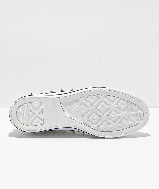 White converse with studs on sale
