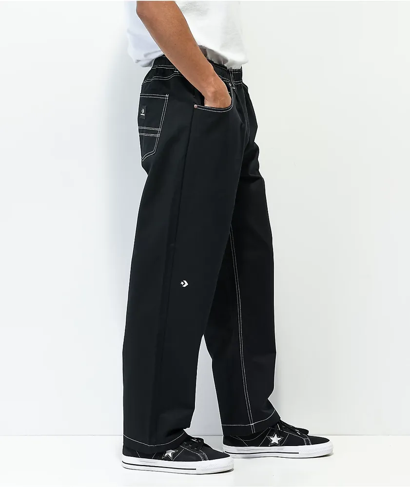 Converse Five Pocket Black Elastic Waist Pants | MainPlace Mall
