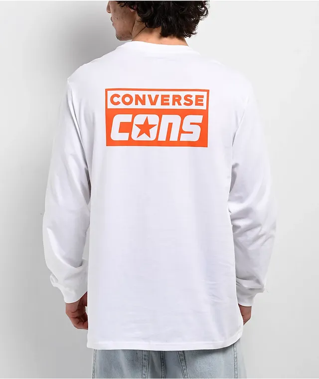 Converse Logo White Long Sleeve T Shirt Shop Midtown