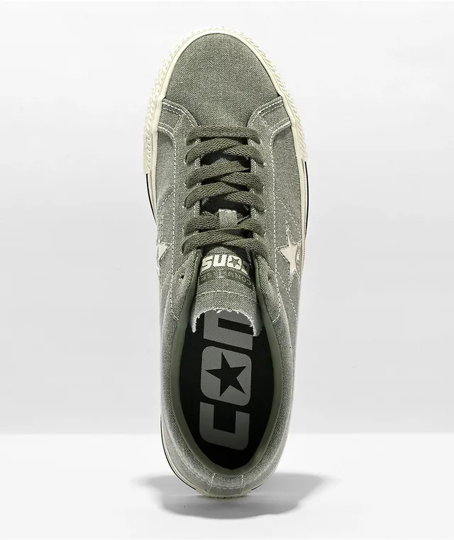 Converse one star olive green best sale