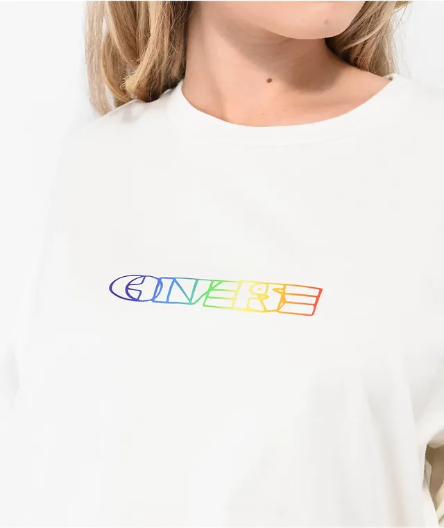Converse rainbow shirt on sale