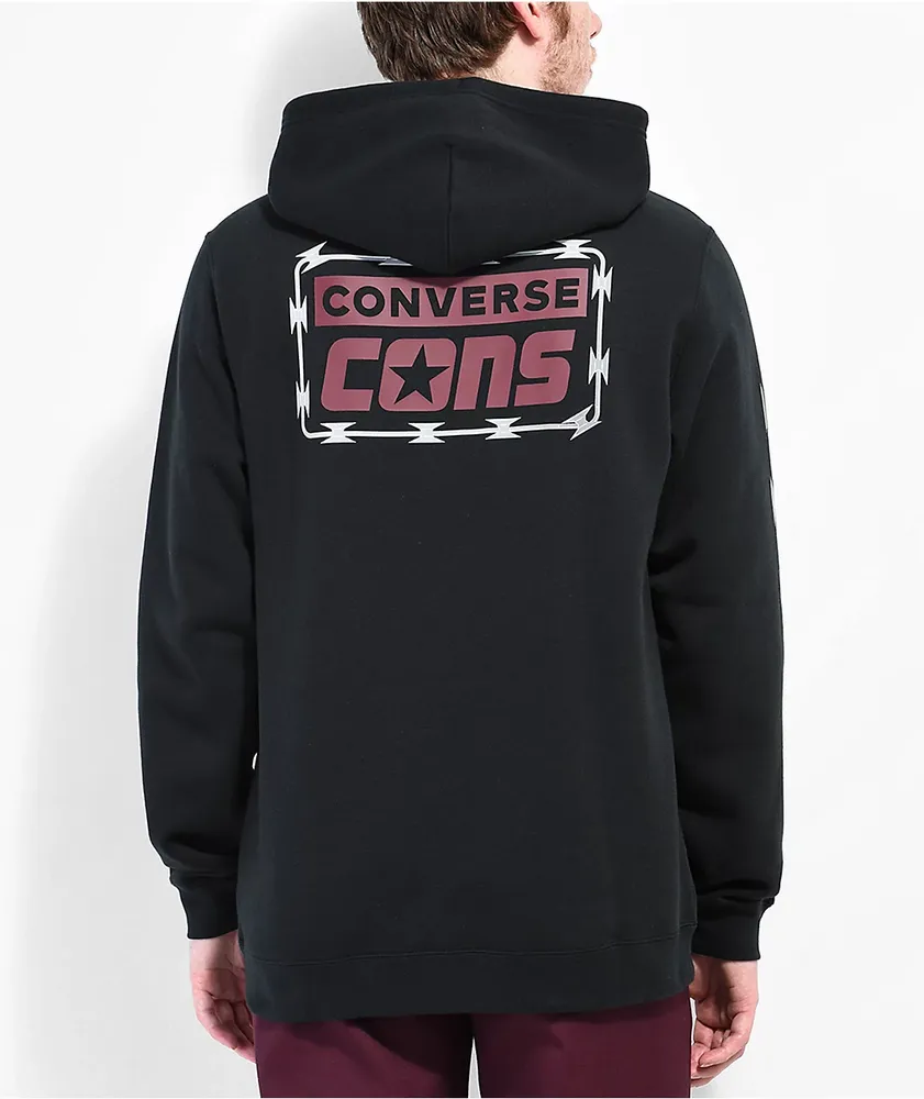 Converse black hoodie cheap