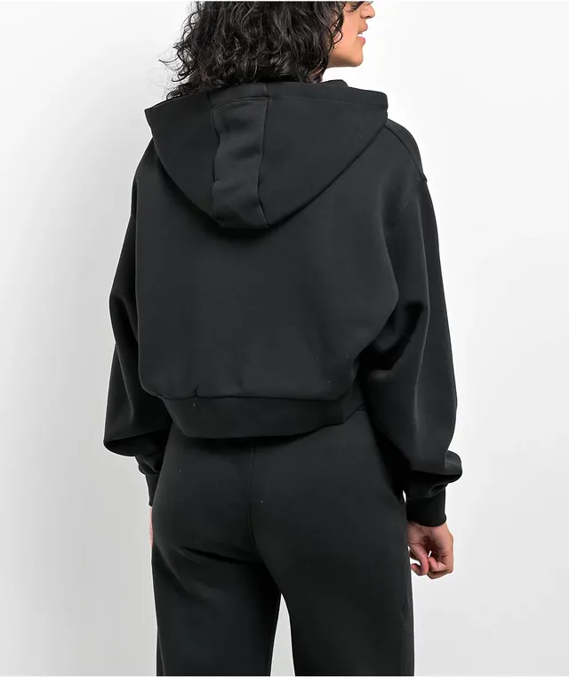 Converse Retro Chuck Taylor Black Crop Zip Jacket at