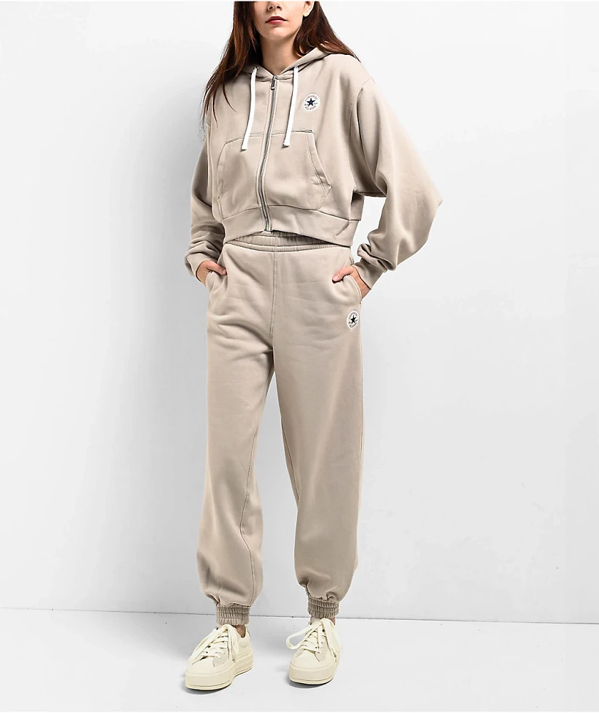 Converse Retro Cream Crop Zip Hoodie | Arden Fair