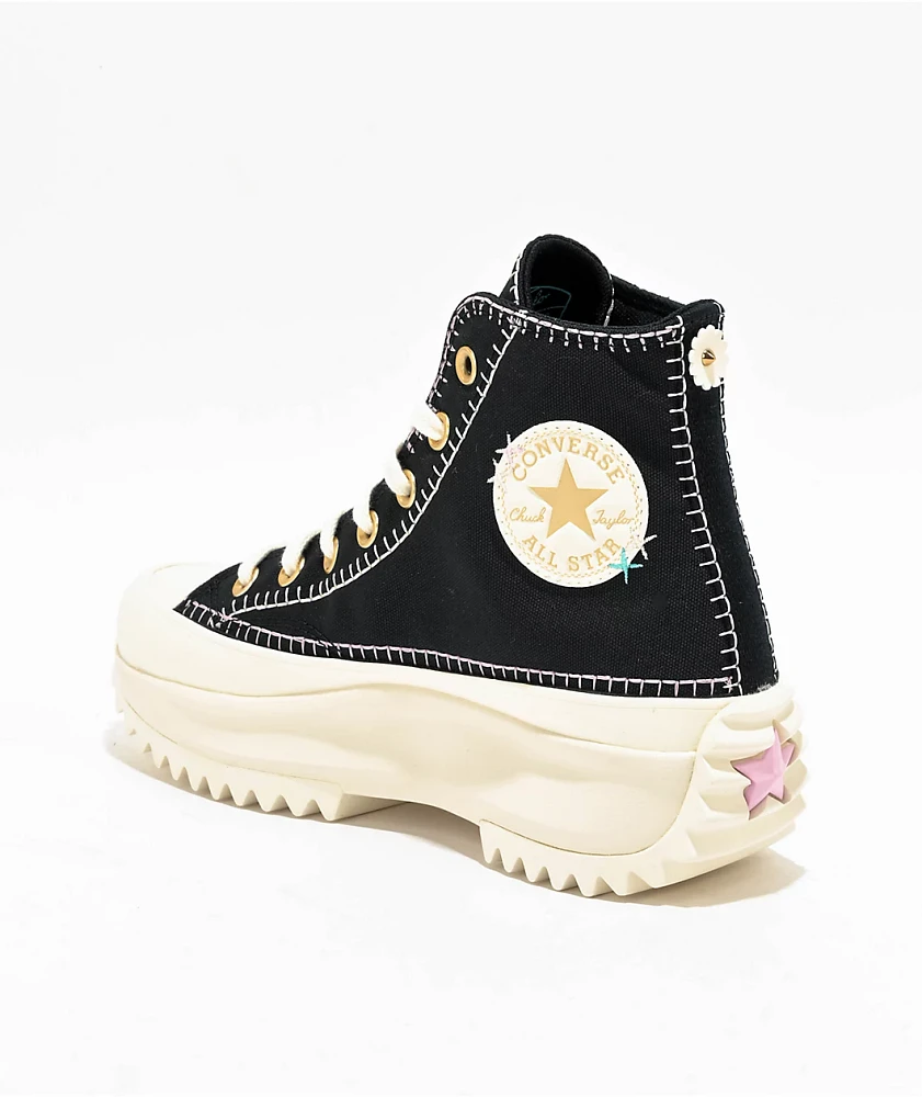 Converse Run Star Hike Platform Crafted Stitching Black High Top