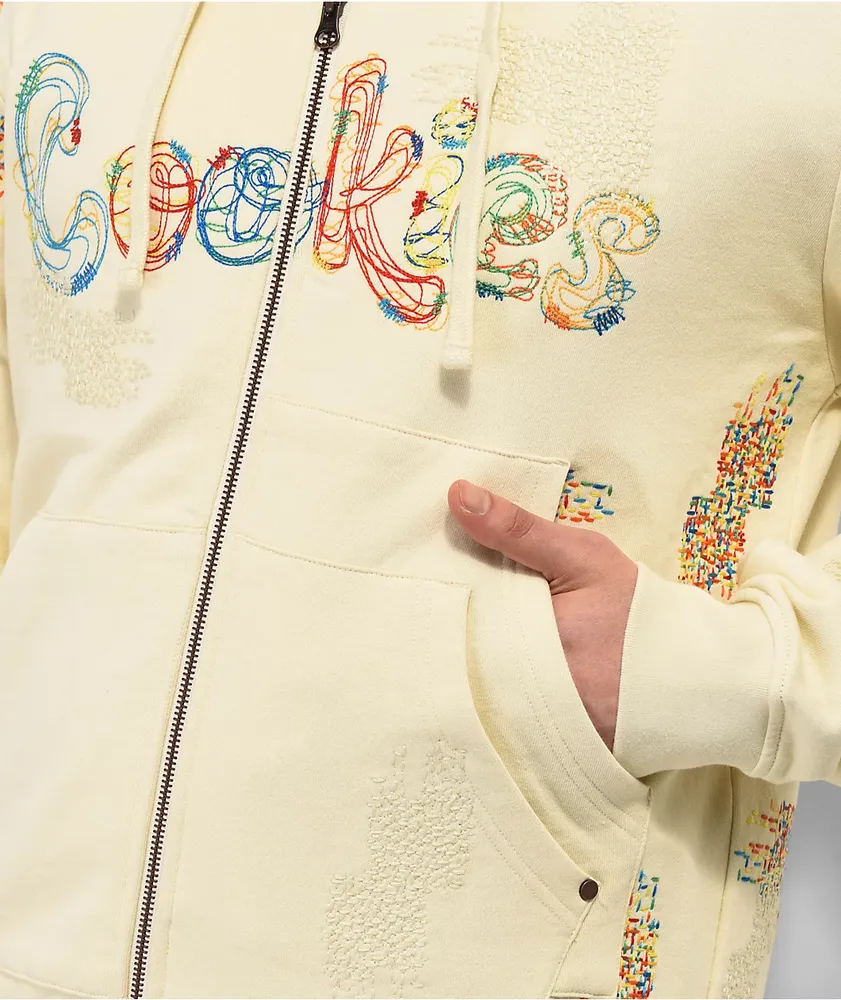 トップス Cookiekuulime Cookies Anthem Cream Zip Hoodie | Dulles Town Center