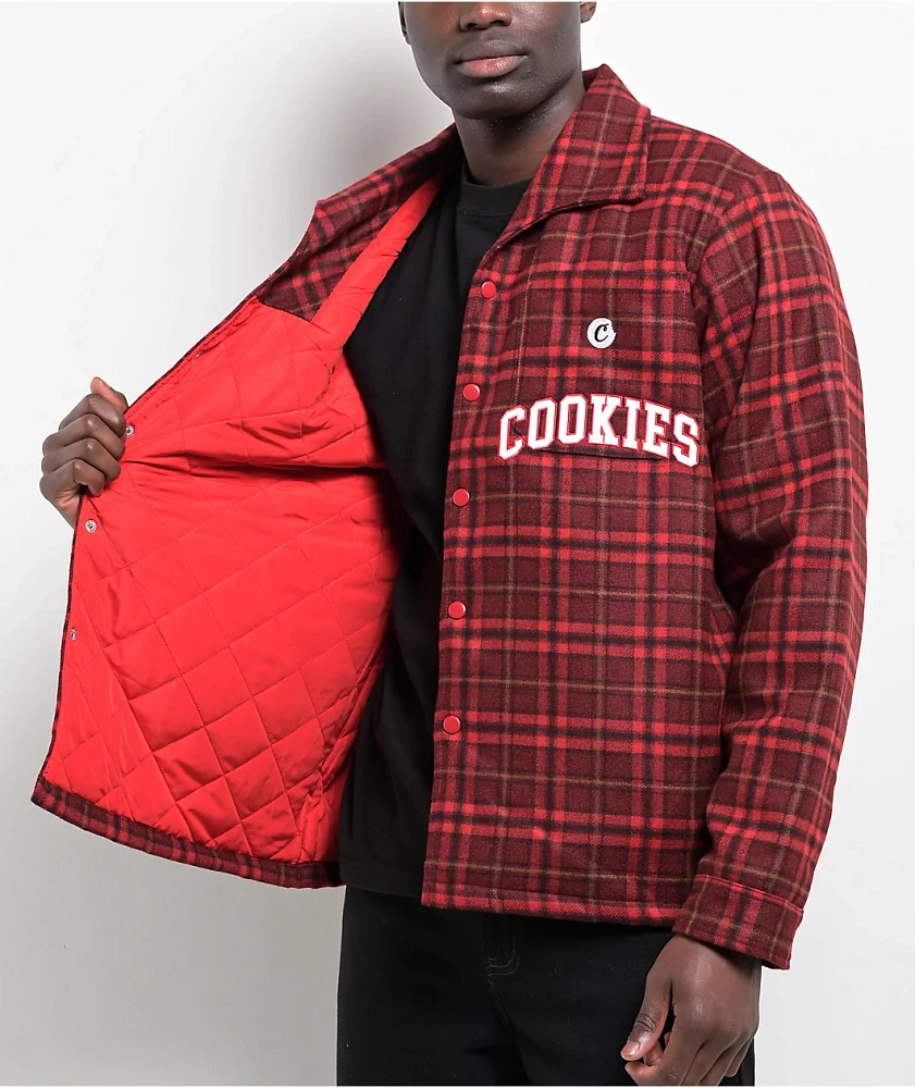 Cookies Cultivators Red Plaid Flannel Jacket at Foxvalley Mall in Cookies Cultivators Red Plaid Flannel Jacket at Foxvalley Mall in