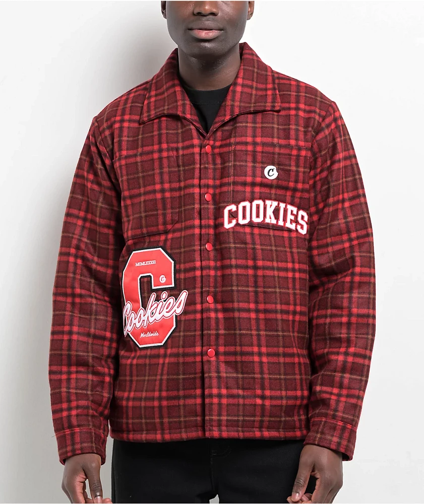 Cookies Cultivators Red Plaid Flannel Jacket at Foxvalley Mall in Cookies Cultivators Red Plaid Flannel Jacket at Foxvalley Mall in