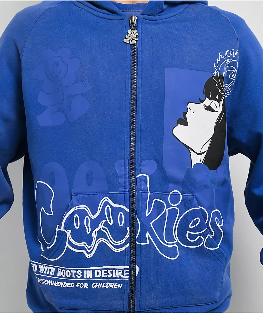 Cookies Florist Blue Wash Zip Hoodie | MainPlace Mall