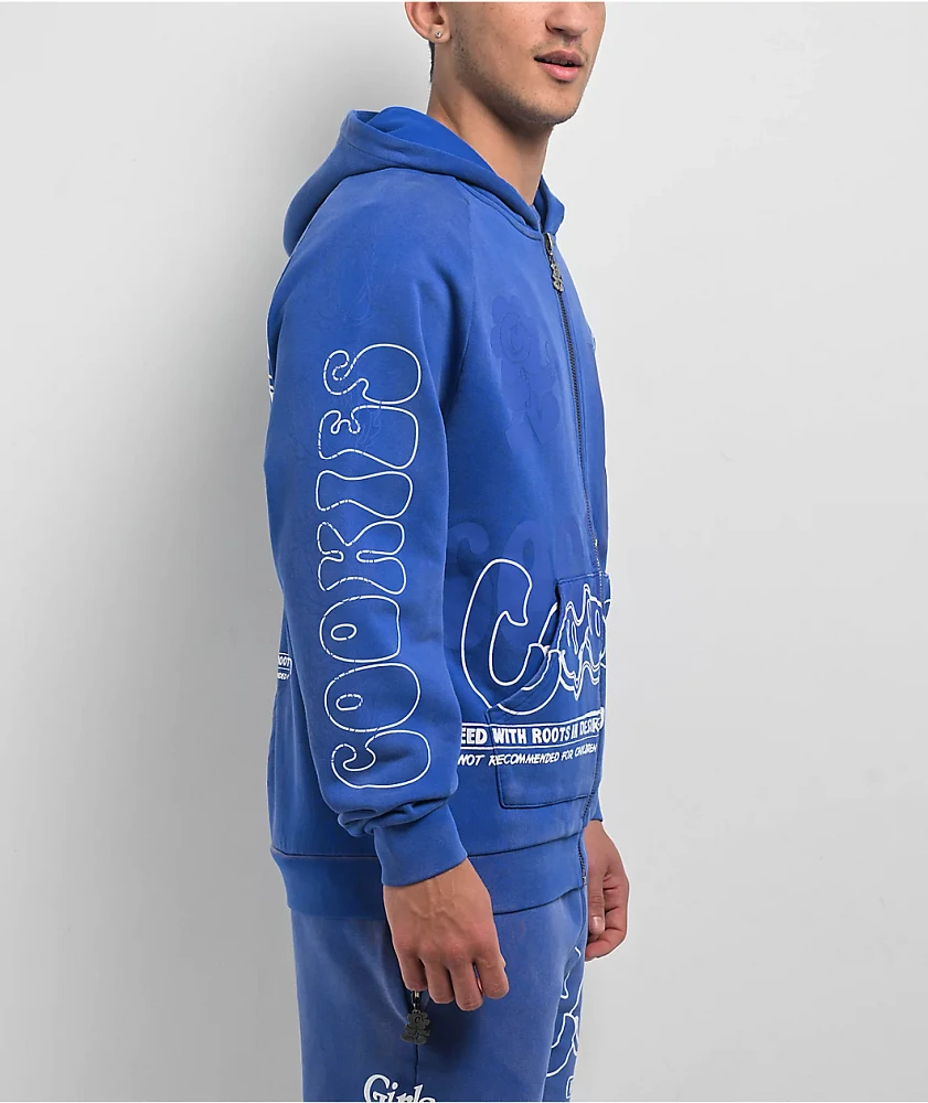 Cookies Florist Blue Wash Zip Hoodie | Arden Fair