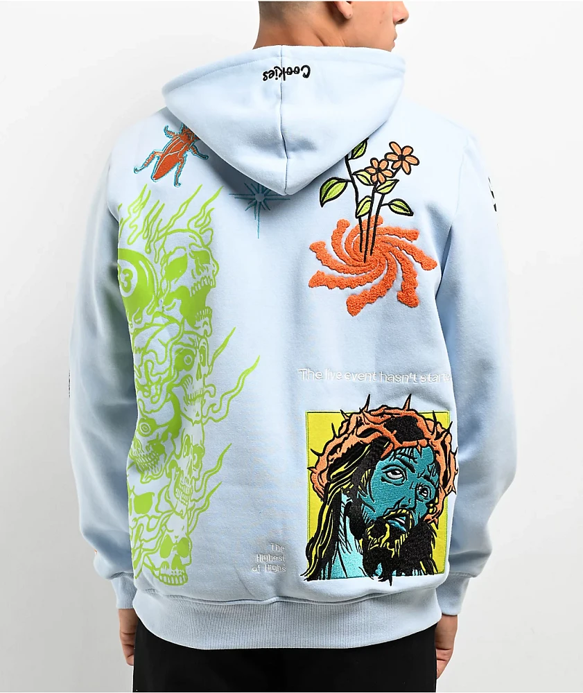 Cookies Highest Of Highs Light Blue Hoodie | MainPlace Mall