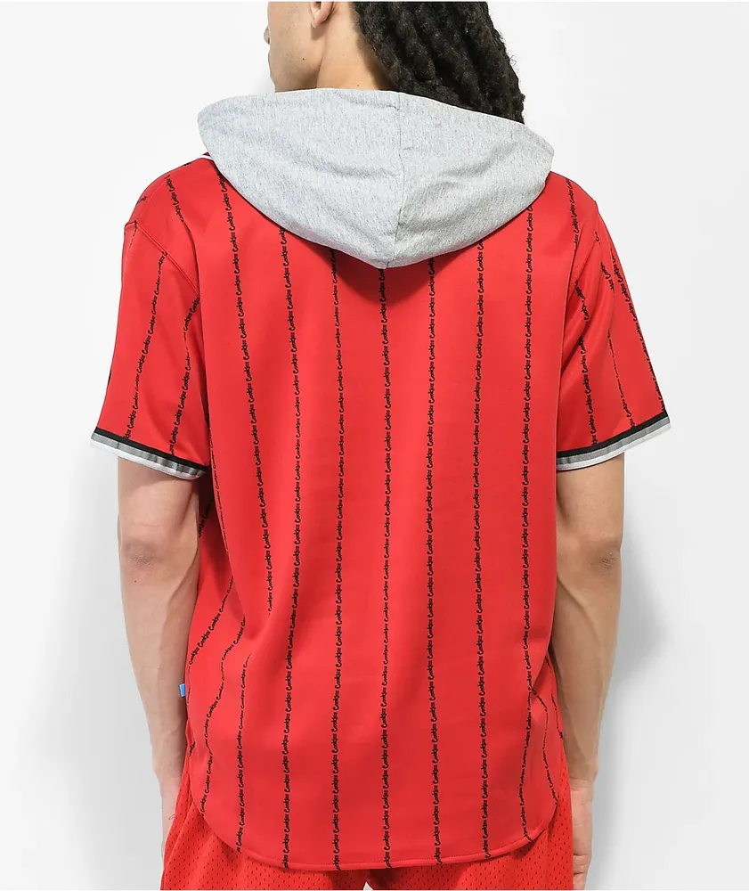 Hooded baseball jersey sale