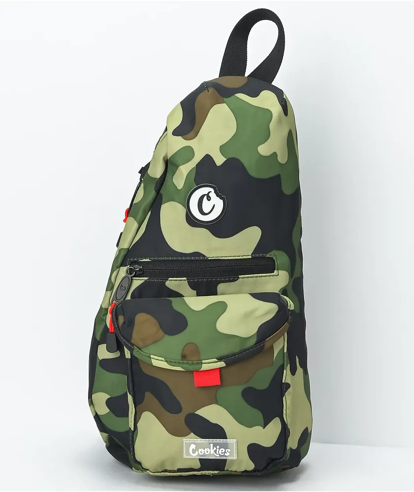 Cookies Traveler Sling Olive Camo Smell Proof Crossbody Bag