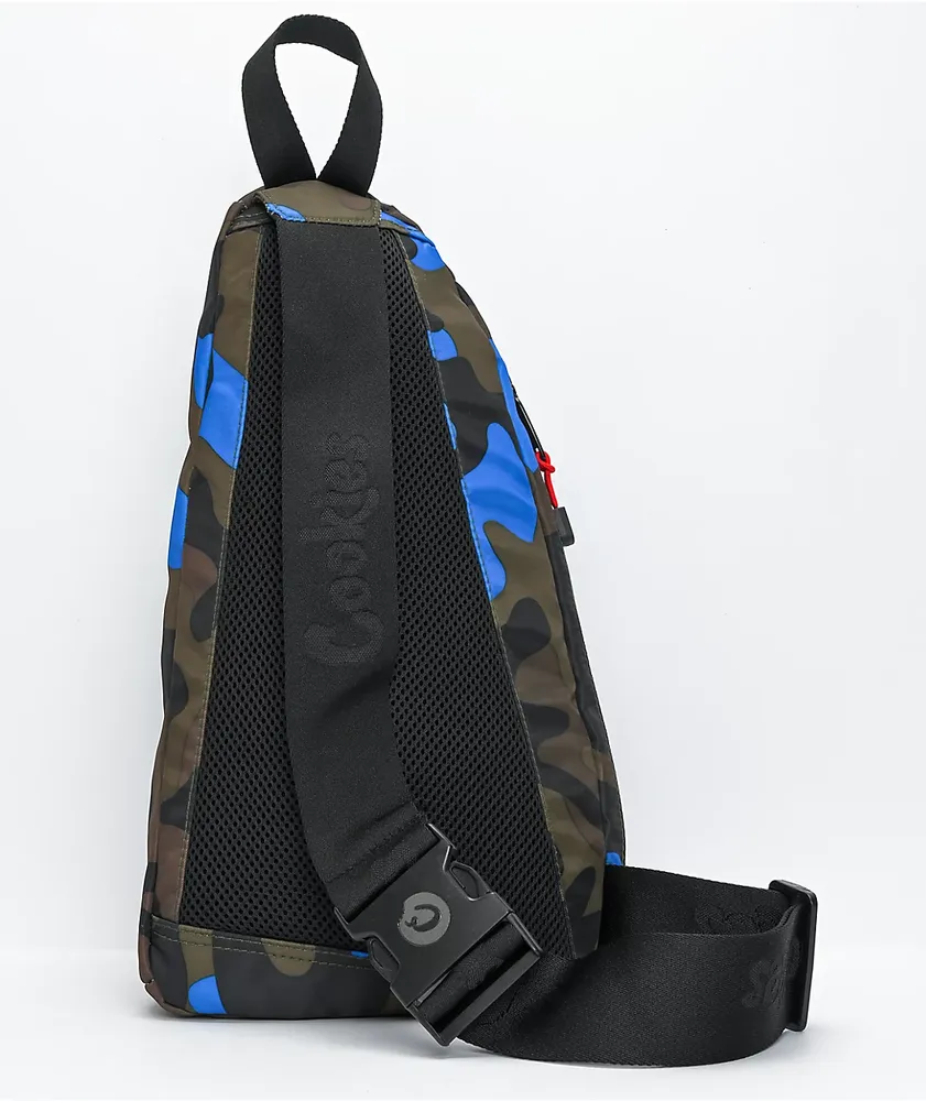 Cookies Traveler Smell Proof Blue Camo Shoulder Bag | Liberty Center