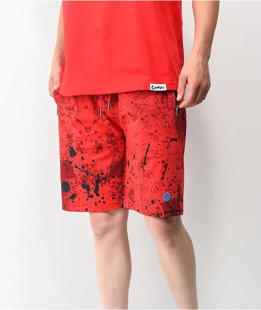 Red sweat best sale shorts