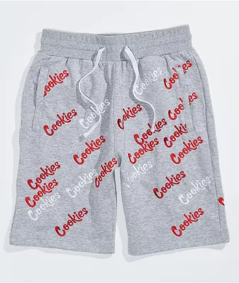 Cookies Oversized Print Grey Sweat Shorts | MainPlace Mall