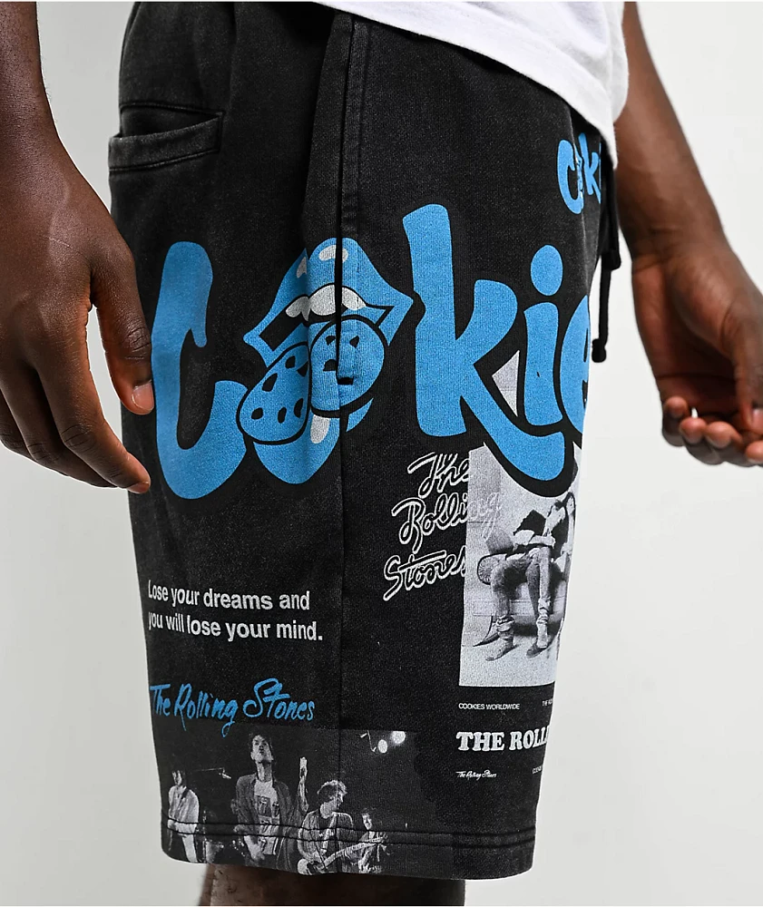 Cookies x The Rolling Stones Arch Black Sweat Shorts | MainPlace Mall