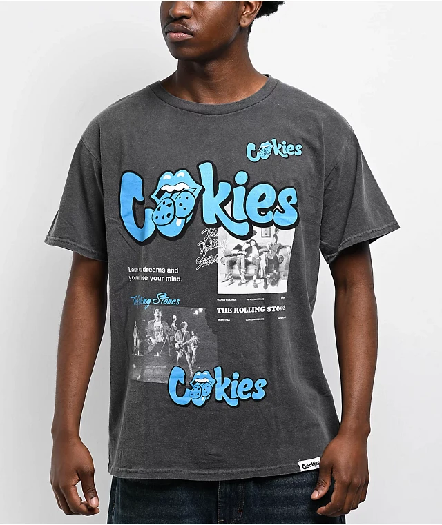 Cookies x The Rolling Stones Arch Black Wash T-Shirt | MainPlace Mall
