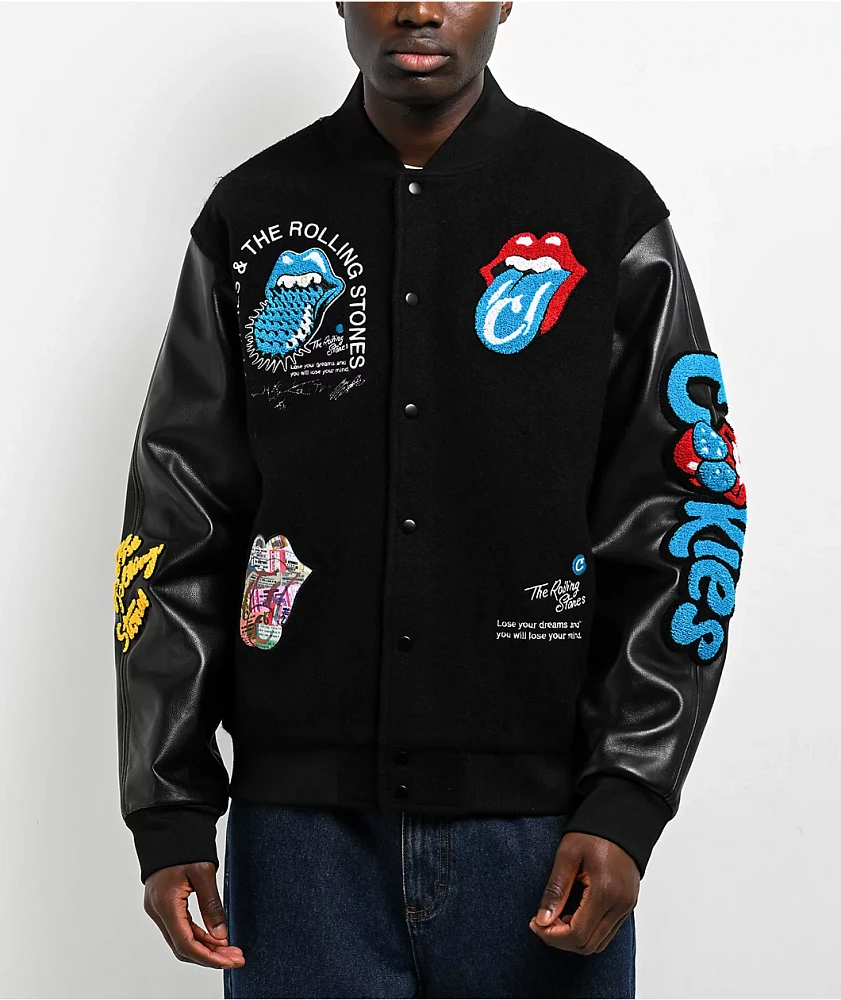 豊富なギフト x Cookies The Jacket Varsity Black Letterman Stones Rolling ジャケット・アウター