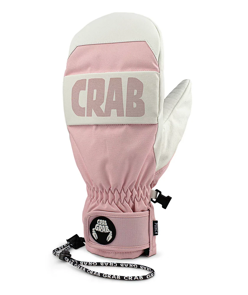 Crab Grab Punch Light Pink Snowboard Mittens at Foxvalley Mall in
