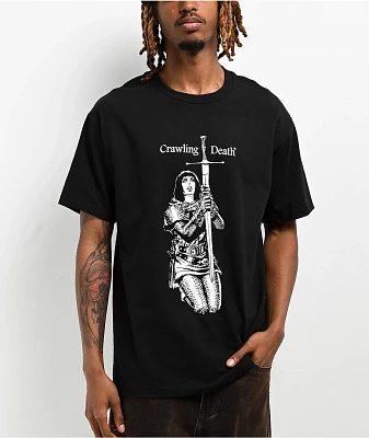 Crawling Death Skull Fighter Black Long Sleeve T-Shirt | MainPlace