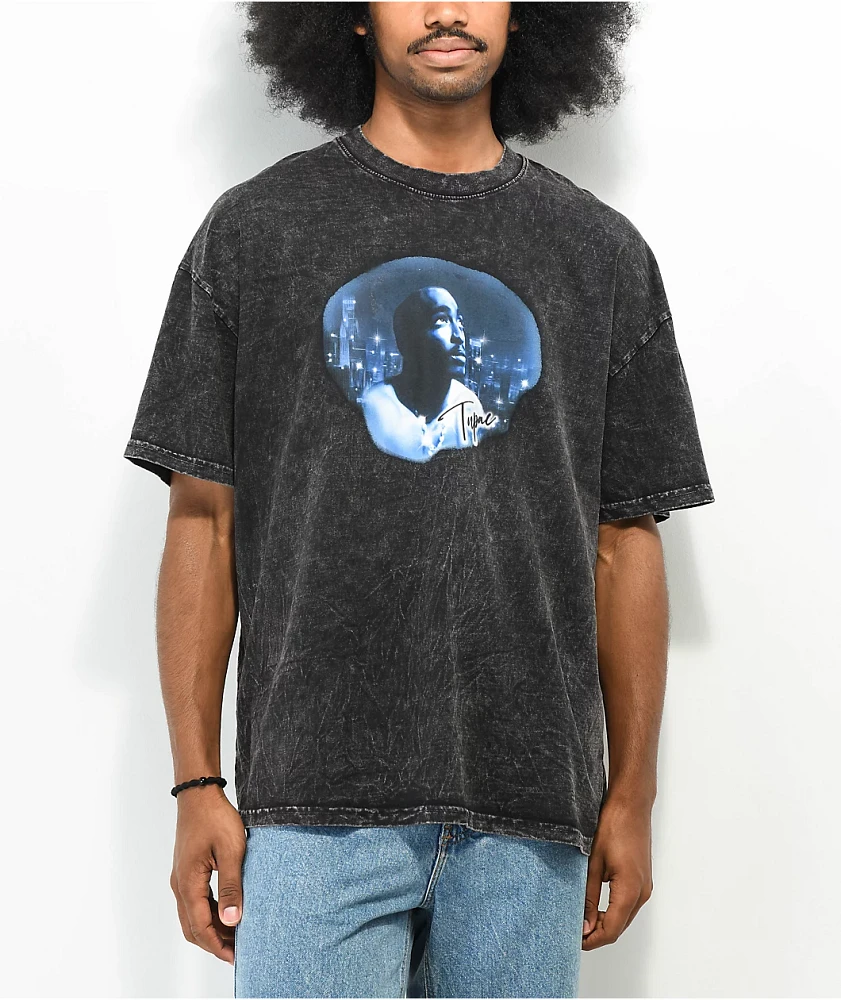 Cross Colours x Tupac City Lights Black Wash T-Shirt | Foxvalley Mall