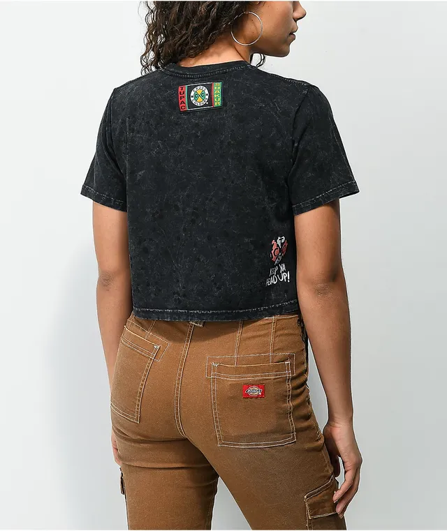 Cross Colours x Tupac Shakur Black Crop T-Shirt | Arden Fair