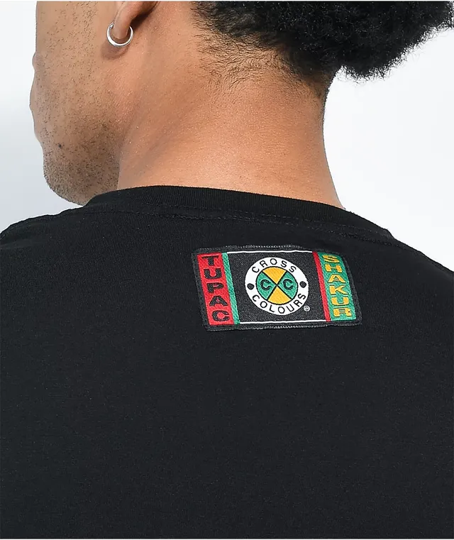 ストライプシャツ ジップアップ ラスタ COLOURS 2pac CROSS