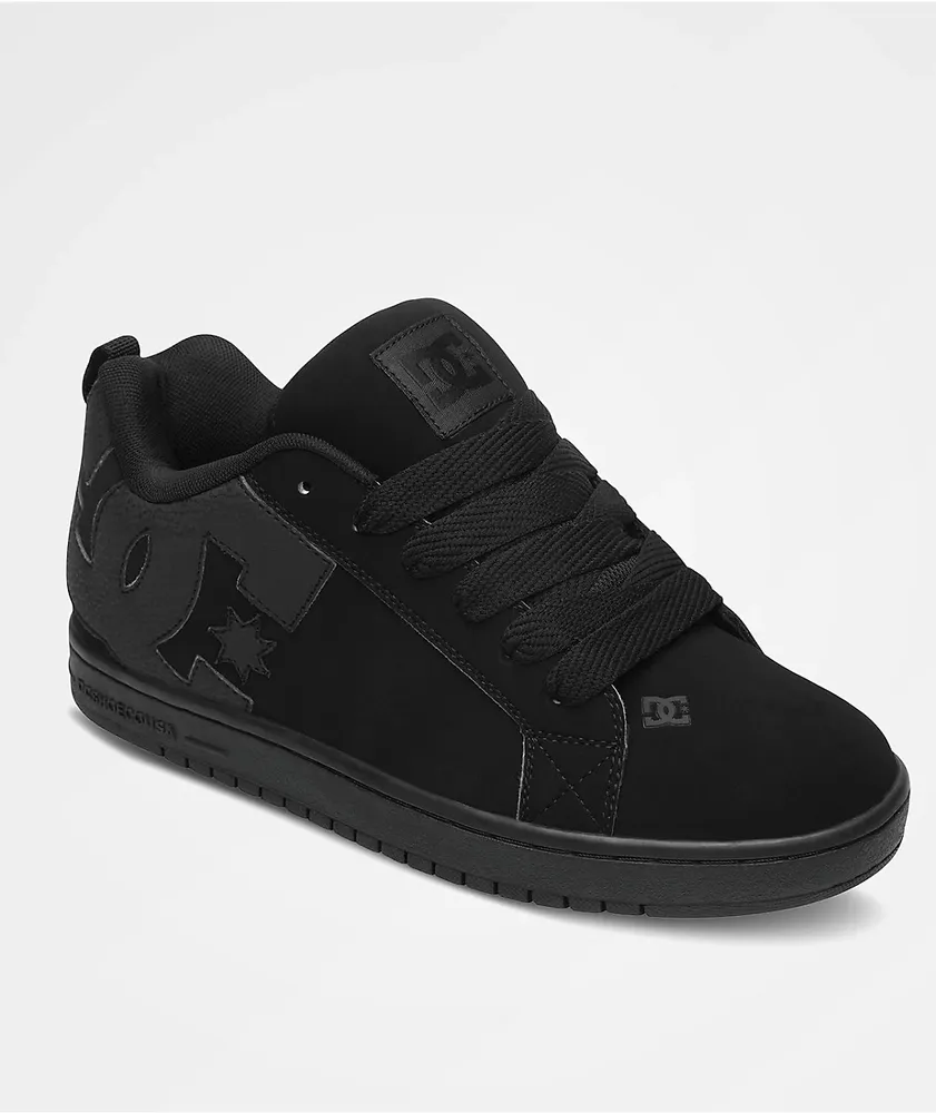 Dc court graffik all black skate shoes best sale