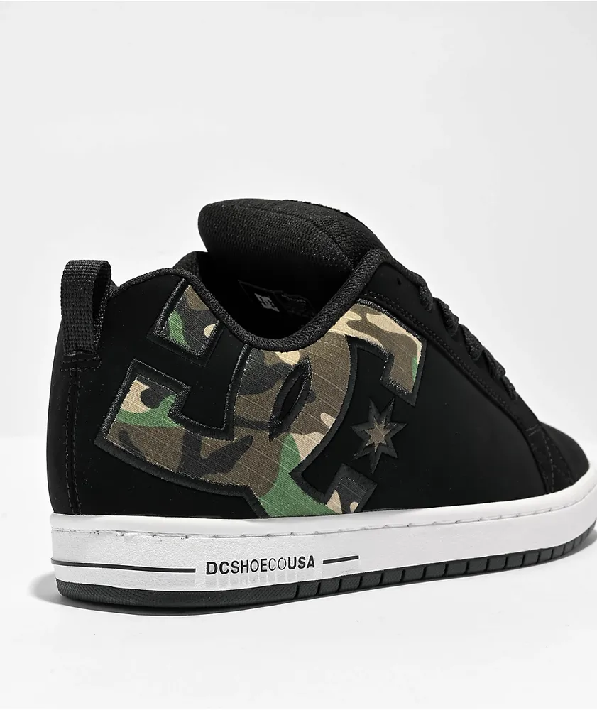 DC Court Graffik Black & Camo Skate Shoes | Mall of America®