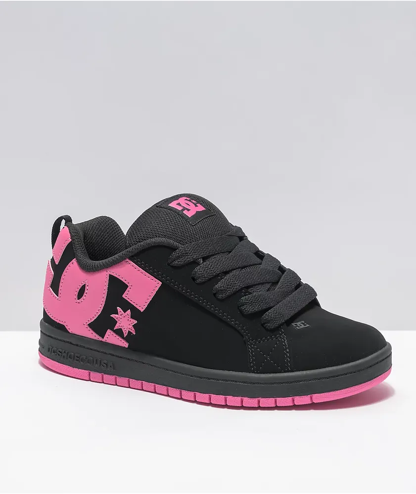 DC Court Graffik Black Hot Pink Skate Shoes Hamilton Place