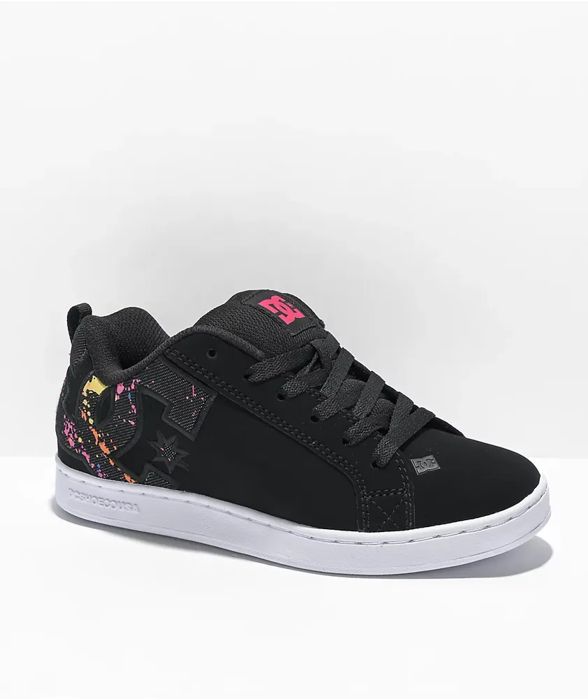 DC Womens Court Graffik Skate Shoe Black White US 51% OFF