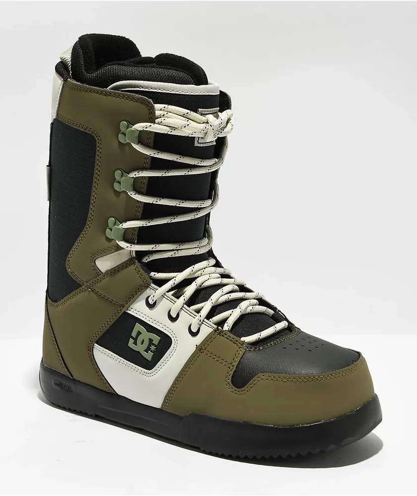 Green snowboard shop boots