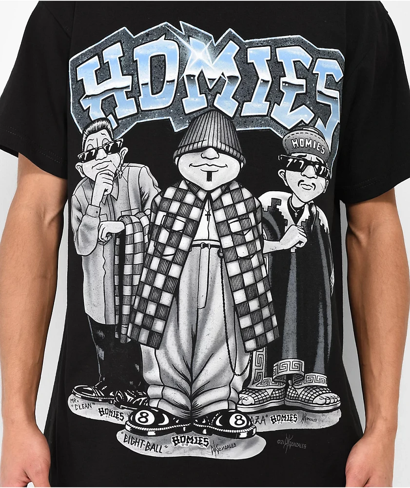 DGA Eightball Trio Homies Black T-Shirt at Hamilton Place in