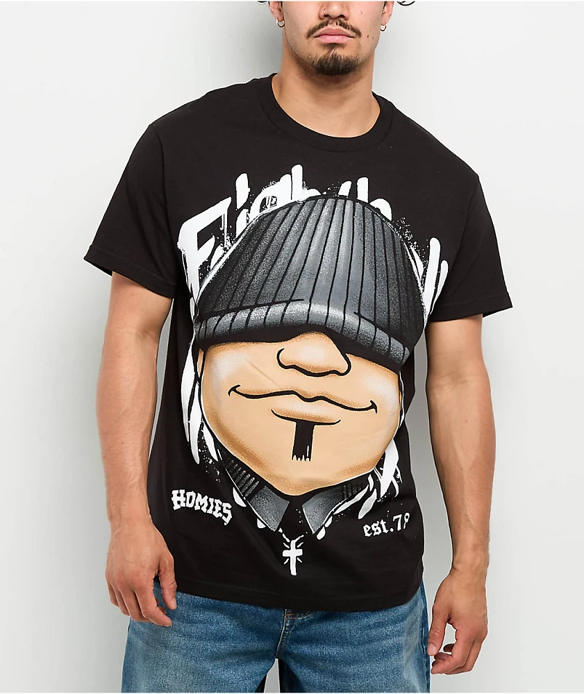 DGA Homies Big Face 8ball Black T-Shirt | Arden Fair