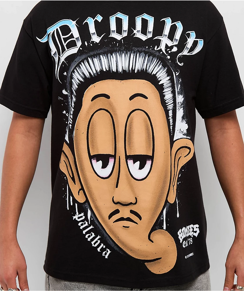 トップス 1love homies DGA Homies Big Face Droopy Black T-Shirt | MainPlace Mall